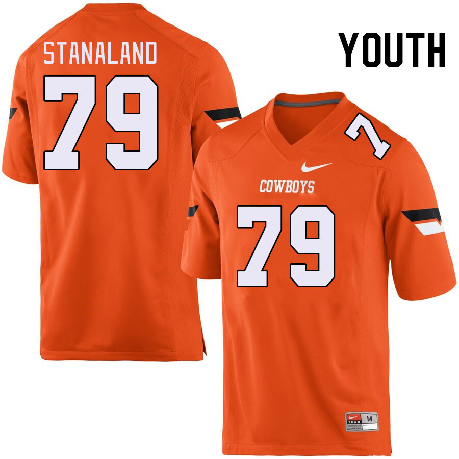 Men #79 Gage Stanaland Oklahoma State Cowboys College Football Jerseys Stitched Sale-Orange